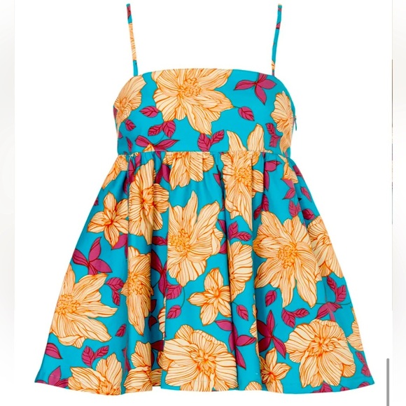 Autumn Adeigbo RTR Fifi Floral Print Camisole in Sea Green/Multicolor NWT size 2 - Picture 1 of 9